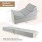 Costway 4-in-1 Convertible Folding Sofa Bed Floor Futon Sleeper Couch Chair Single Grey